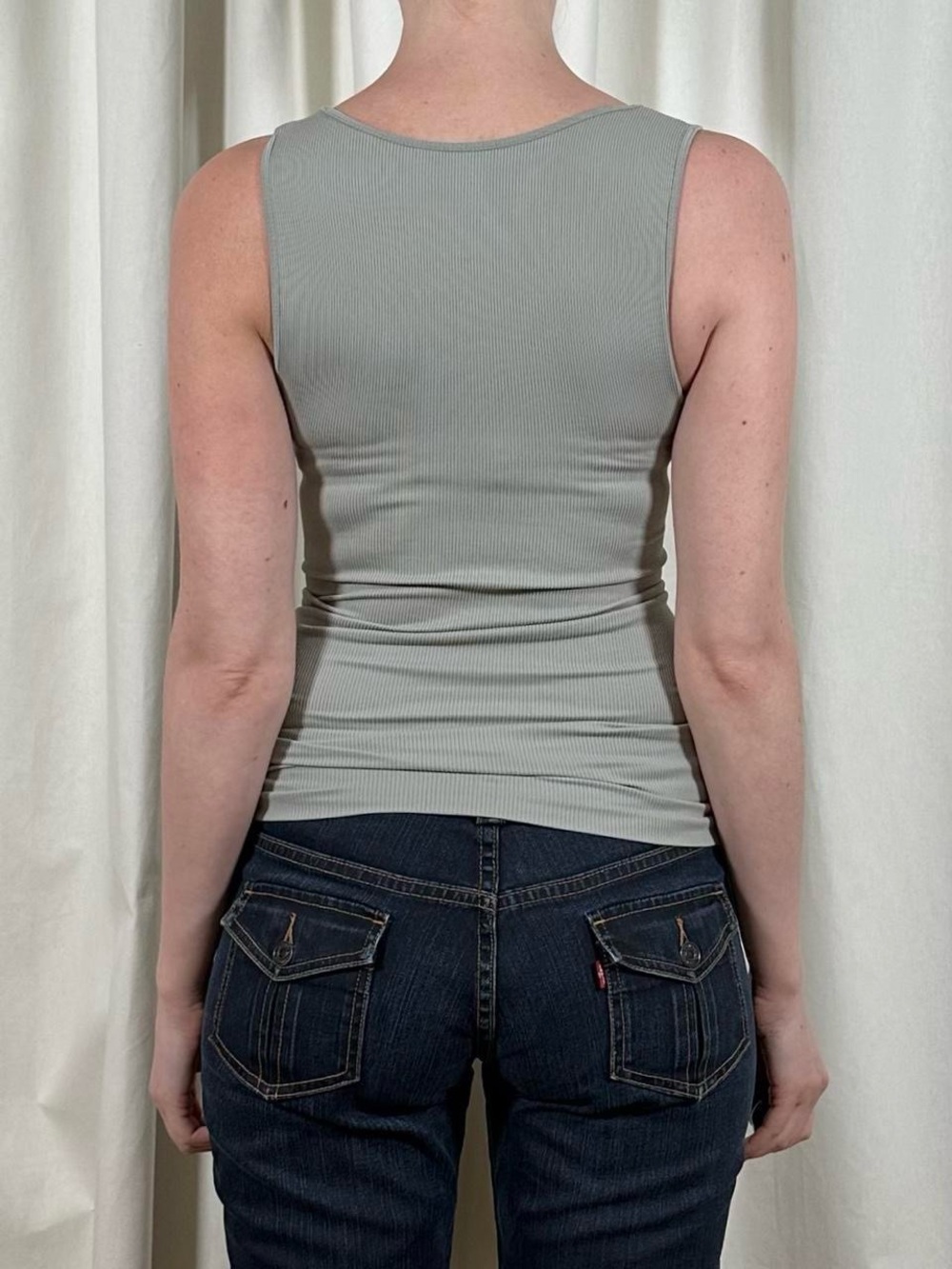 Dove Gray Ribbed Tank - Picture 4 of 7